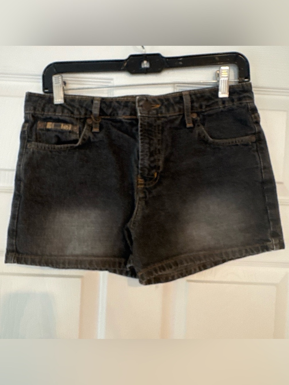 lei Women's Washed Black Denim Jean Shorts